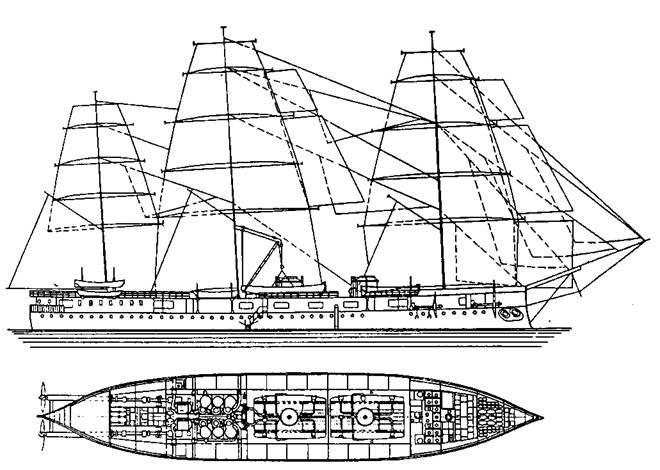 Полуброненосные фрегаты типа “Дмитрий Донской”. 1881-1905 гг.