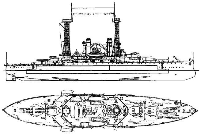 Линейные корабли Соединенных Штатов Америки. Часть I. Линкоры типов “South Carolina”, “Delaware”, “Florida” и “Wyoming”.